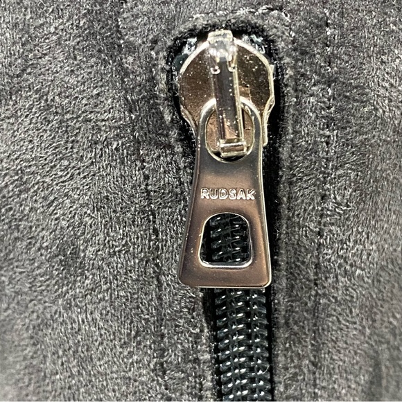 RUDSAK - Navy Blue leather & micro suede knee high riding boots with zip closure - Picture 14 of 16